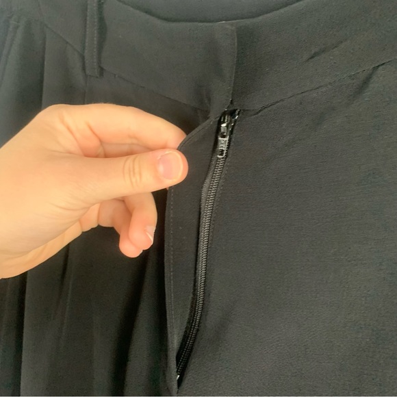 Eileen Fisher Womens Black Pleated Crepe Straight Dress Pants Trousers Tencel 10 - Picture 10 of 13